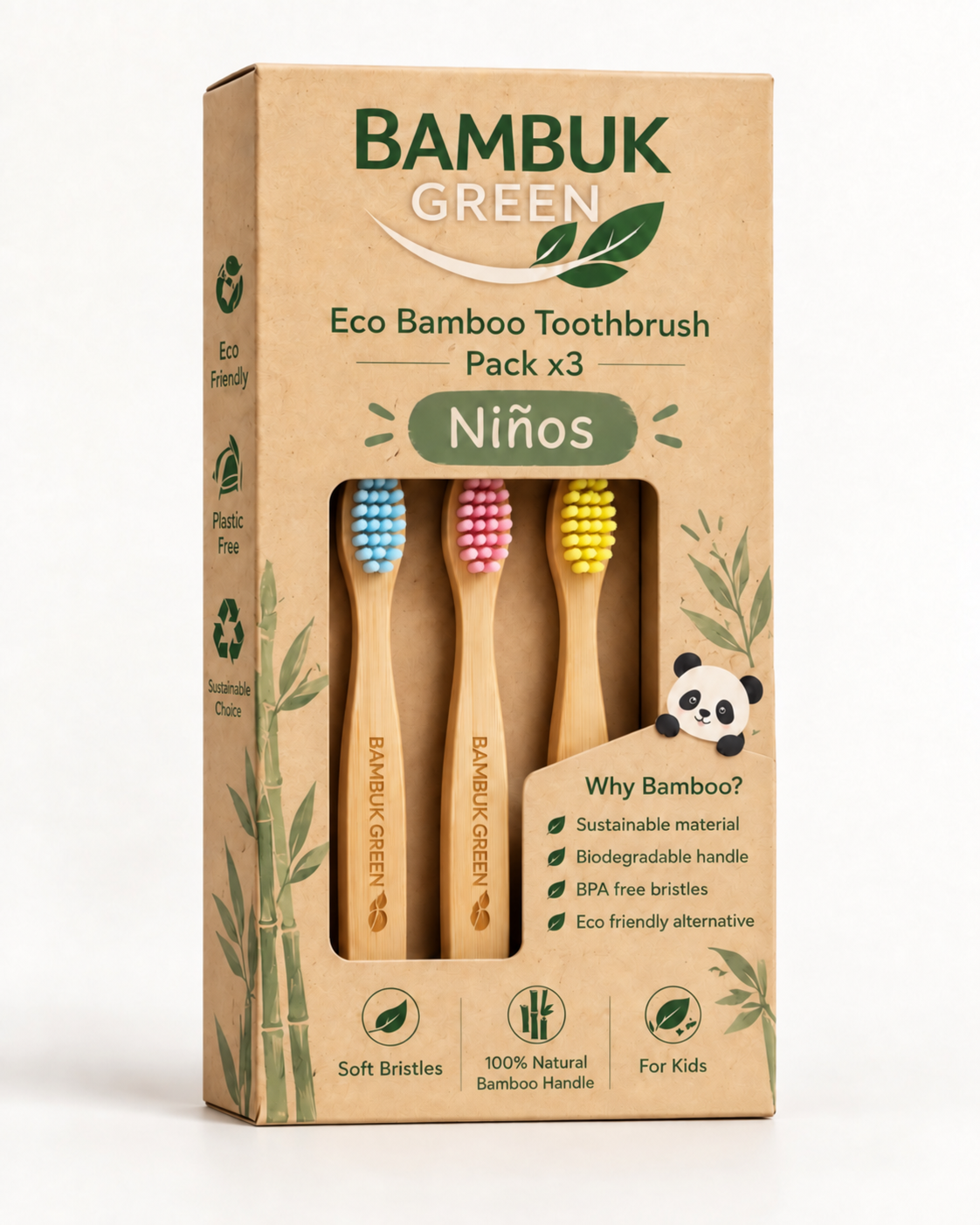 Bambuk Green Niños – Pack x3