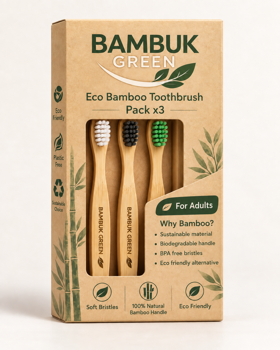 Bambuk Green Adultos – Pack x3